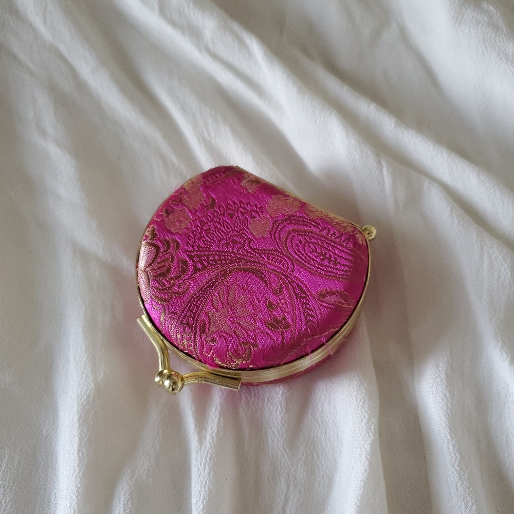 Pink Metallic Travel Jewelry Case